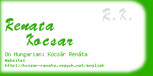 renata kocsar business card